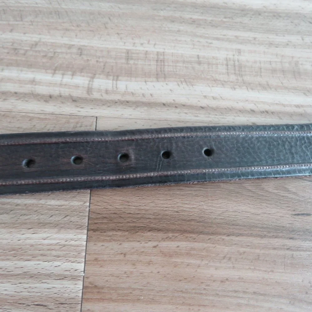 JOHN VARVATOS Men's Studded Brown Leather Belt - Size 34/85 - Picture 4 of 10